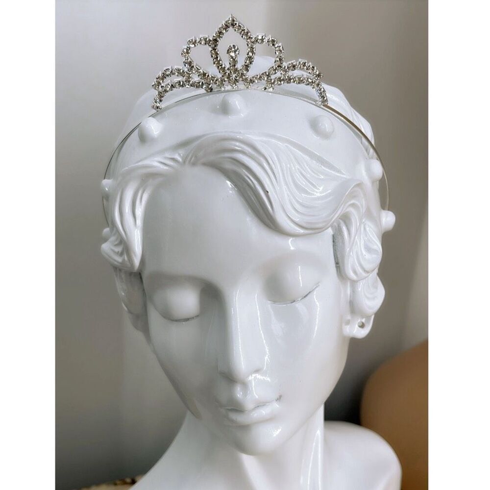 Silver colored cut glass tiara. Prom, special event, wedding .